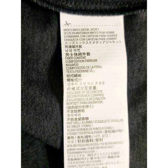 Kirkland Signature Men’s Size M Mixed Media Jacket Wicking Stretch Black Gray - Picture 10 of 12